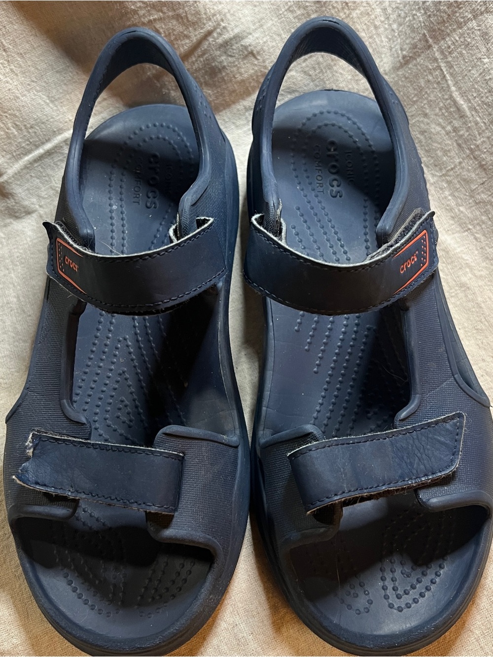 Crocs Swiftwater Expedition Sandals Navy Orange Junior Size J6 / Women's 8